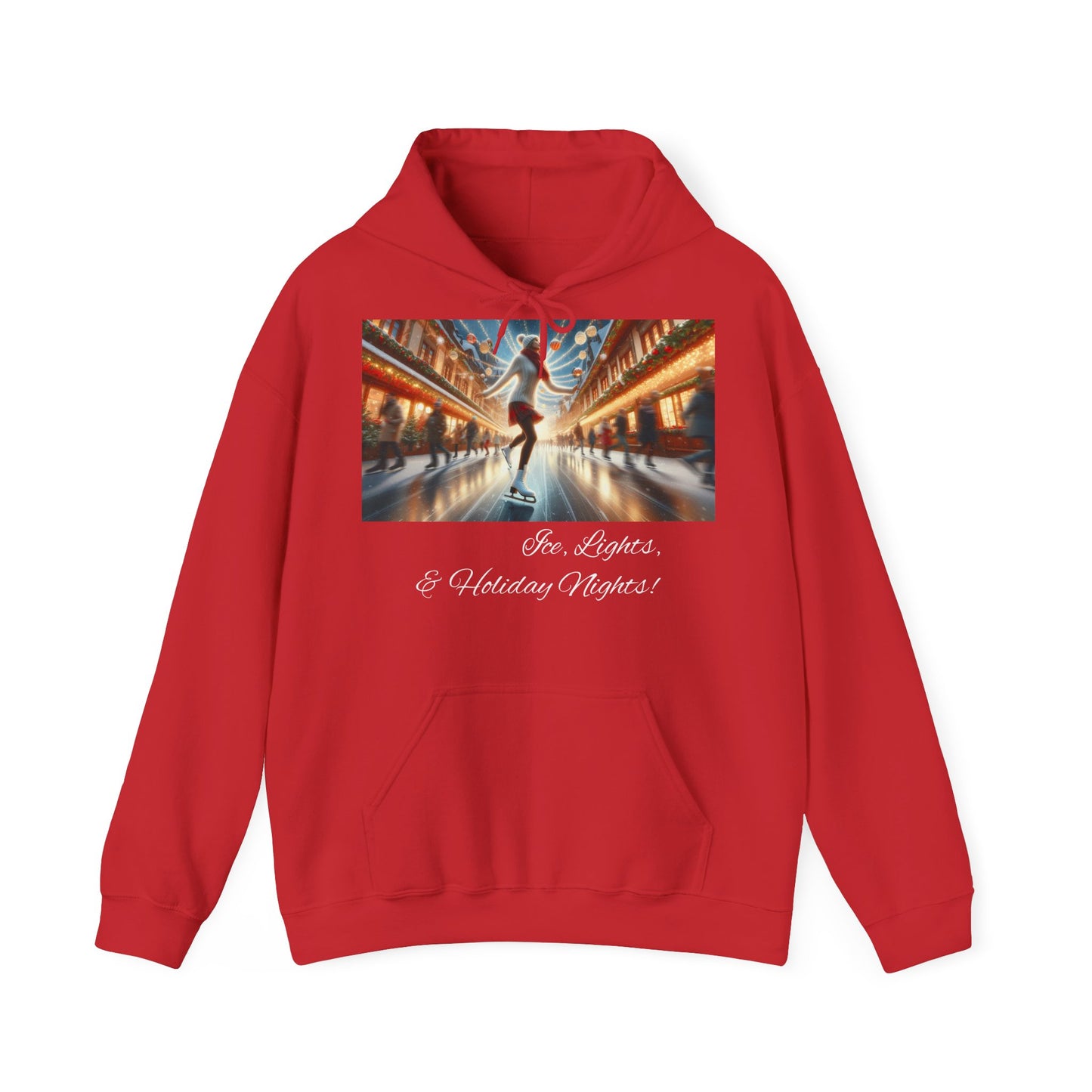 Women's Hooded Sweatshirt - Ice, Lights, & Holiday Nights! Design 02
