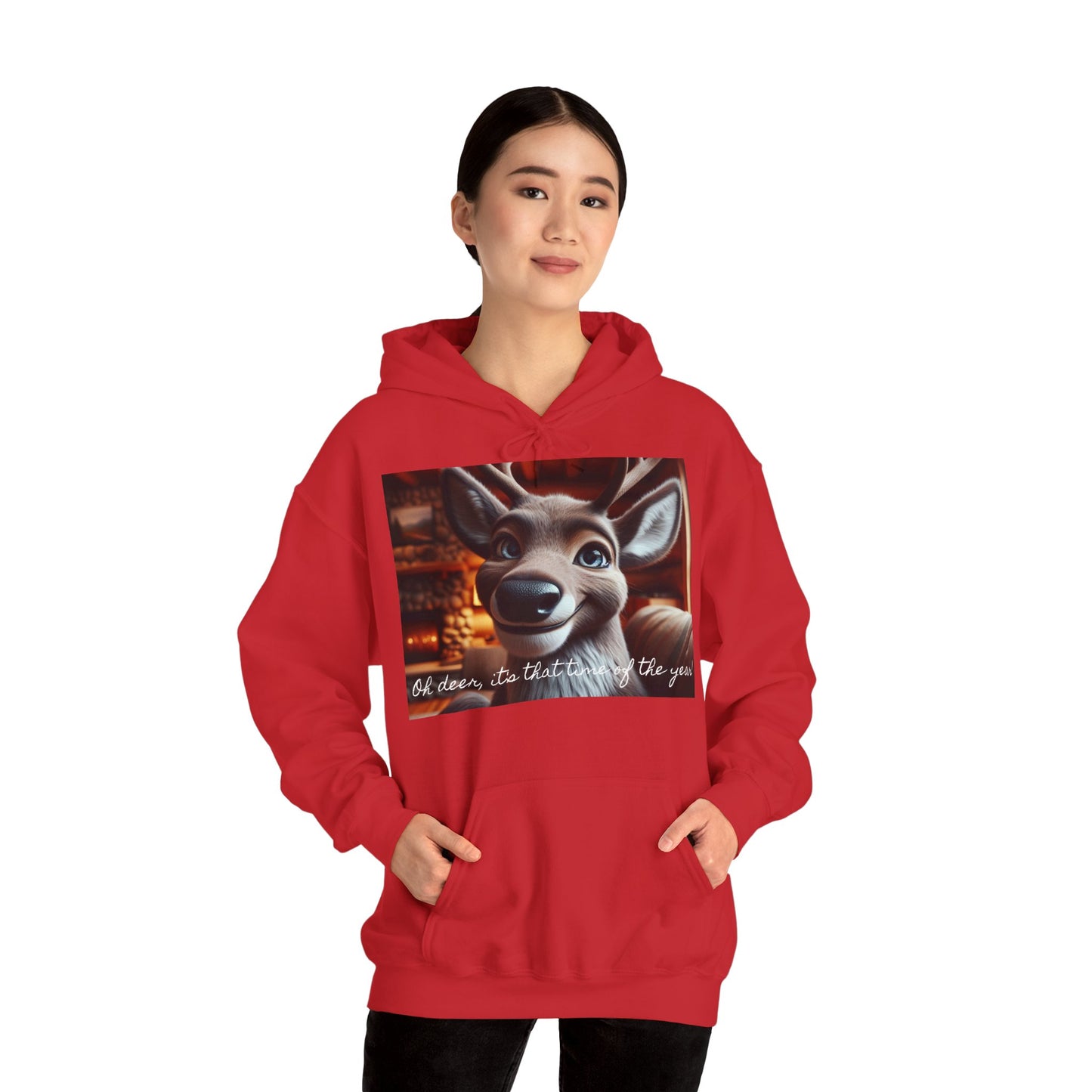 XXXL+ | Women's Hooded Sweatshirt - Oh deer, it's that time of the year!