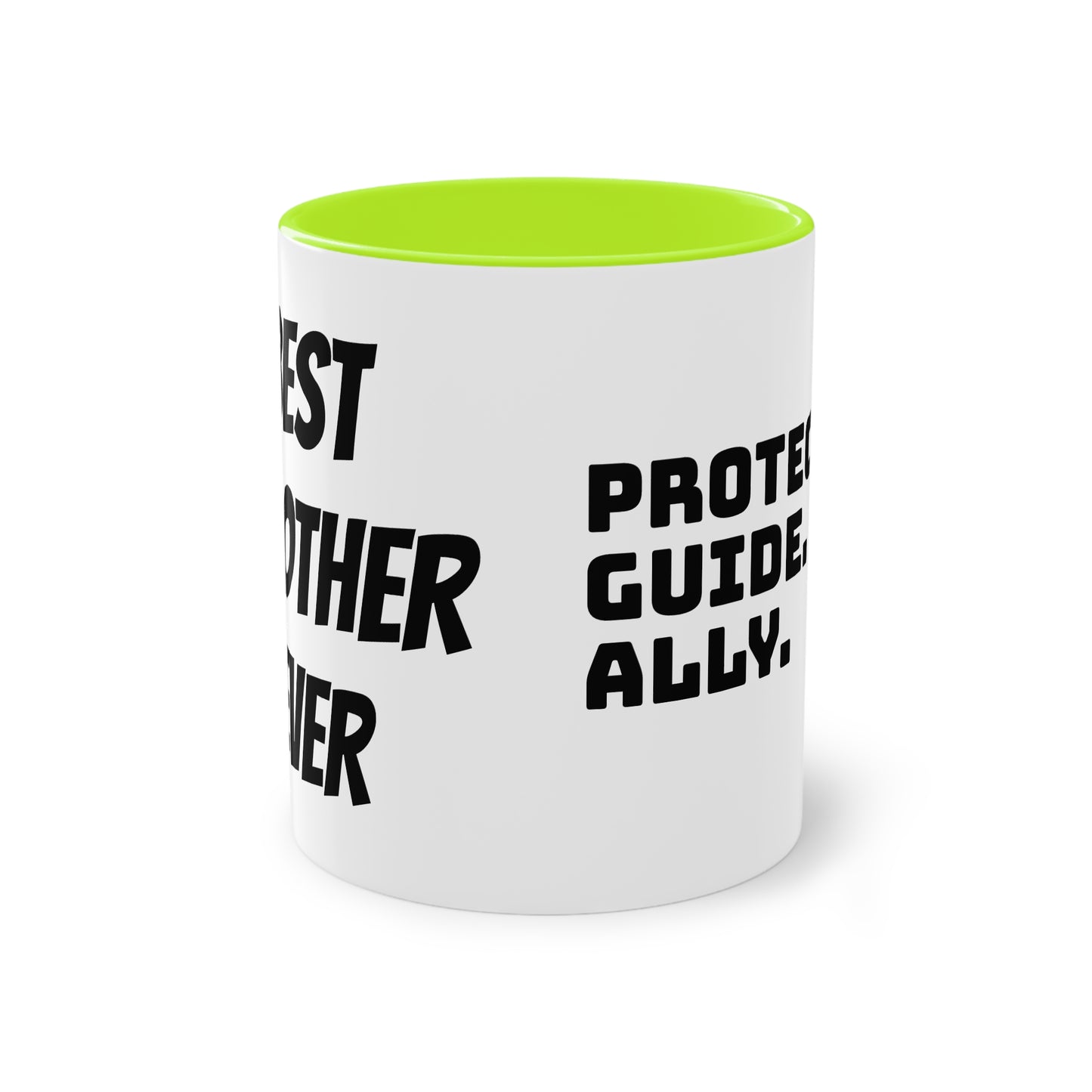 Mug | Coffee Mug | Protector. Guide. Ally. BEST BROTHER EVER | Two-Tone Coffee Mug, 11oz