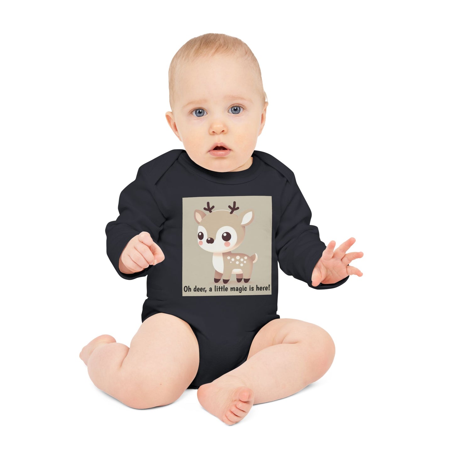 Baby Bodysuit - Reindeer Magic Organic Long-Sleeve