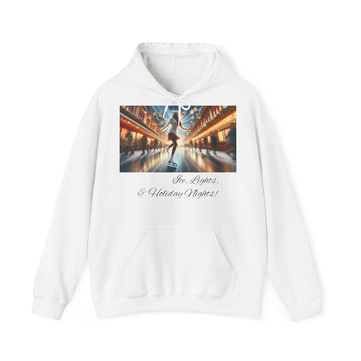 Women's Hooded Sweatshirt - Ice, Lights, & Holiday Nights! Design 02