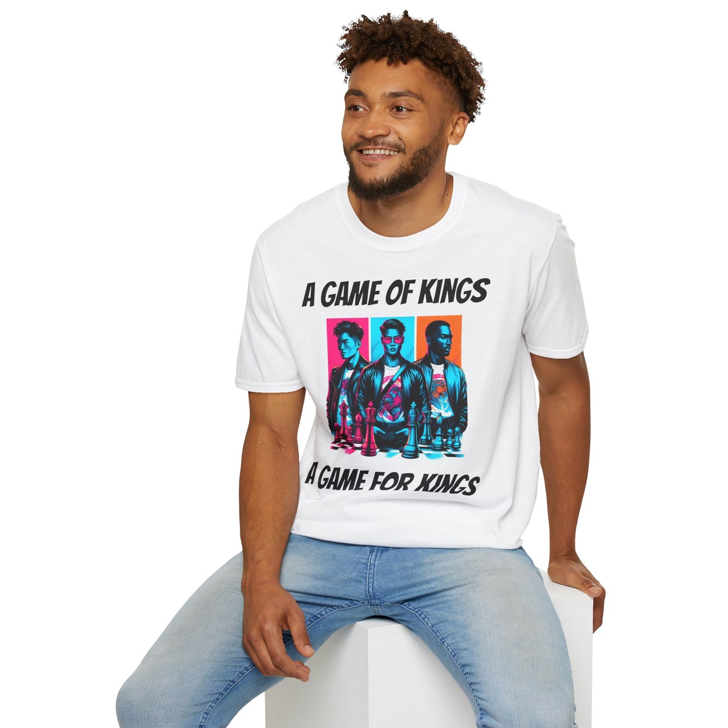 Men's T-Shirt | A Game of Kings. A Game for Kings | Bold & Stylish | Chess Themed | Men's Softstyle T-Shirt