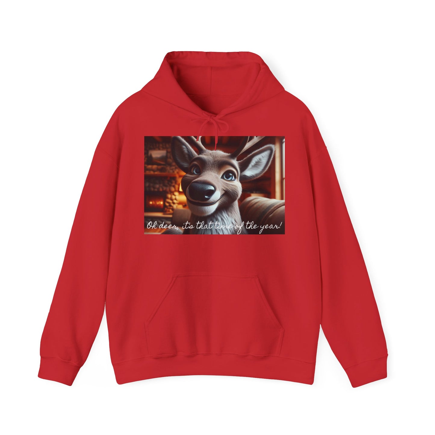 XXXL+ | Men's Hooded Sweatshirt - Oh deer, it's that time of the year!