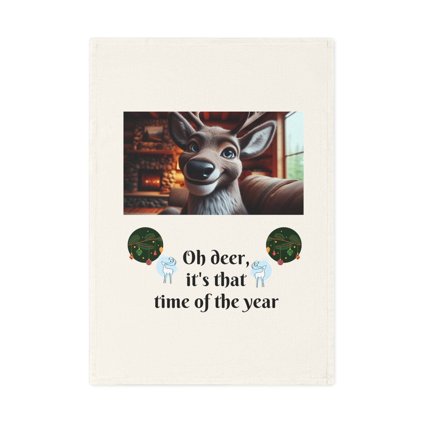 Kitchen Tea Towel - Oh deer, it's that time of the year