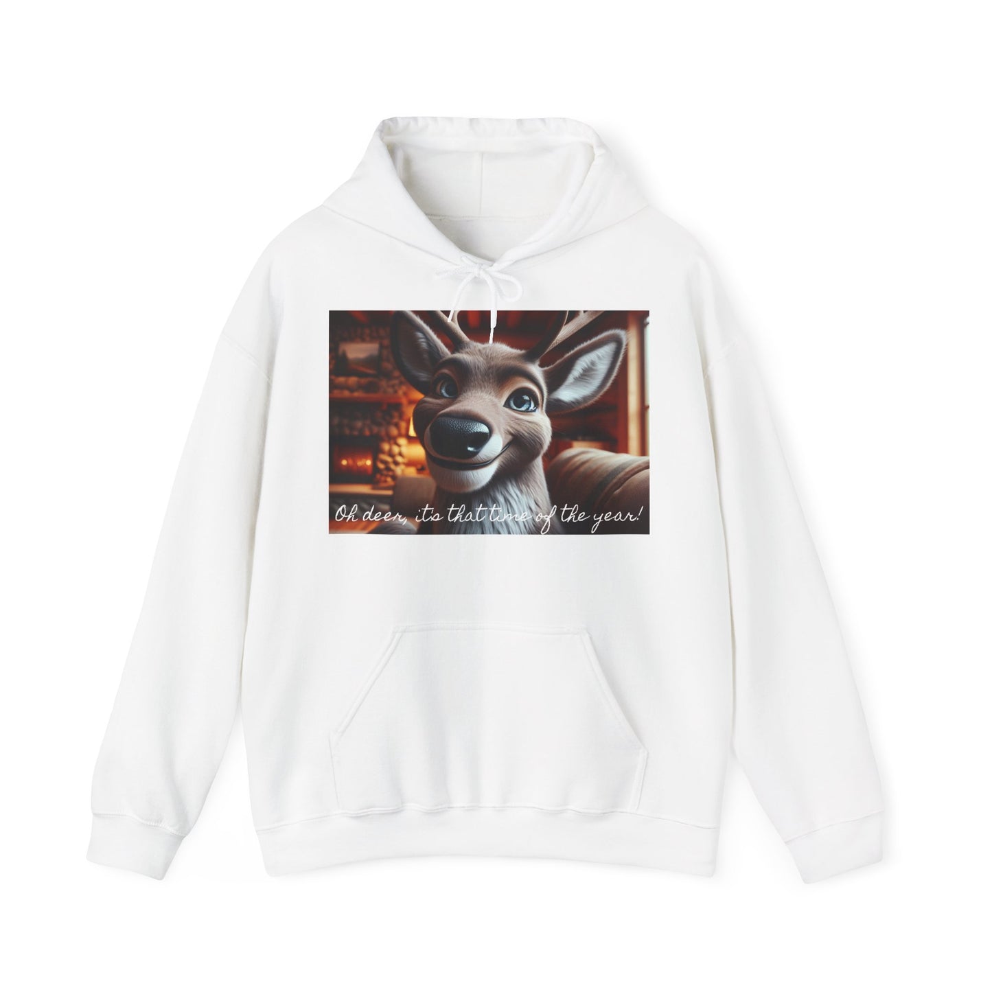 XXXL+ | Men's Hooded Sweatshirt - Oh deer, it's that time of the year!