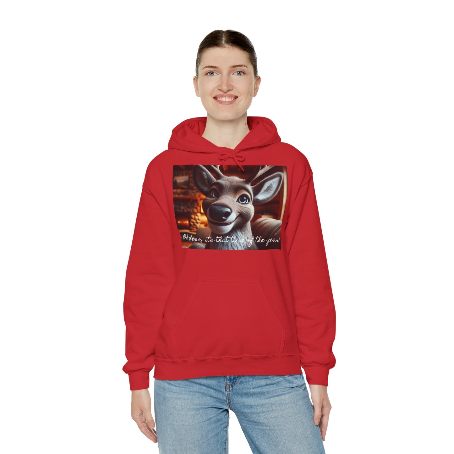 XXXL+ | Women's Hooded Sweatshirt - Oh deer, it's that time of the year!