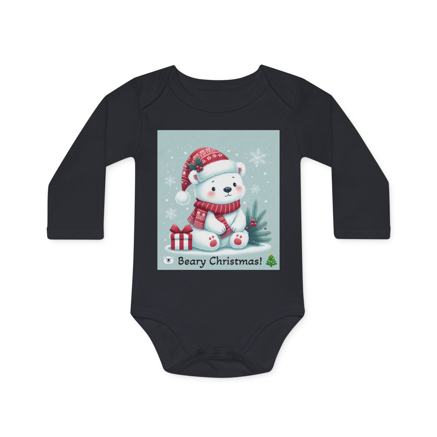 Baby Bodysuit Christmas Beary Christmas Polar Bear | Organic Baby Bodysuit