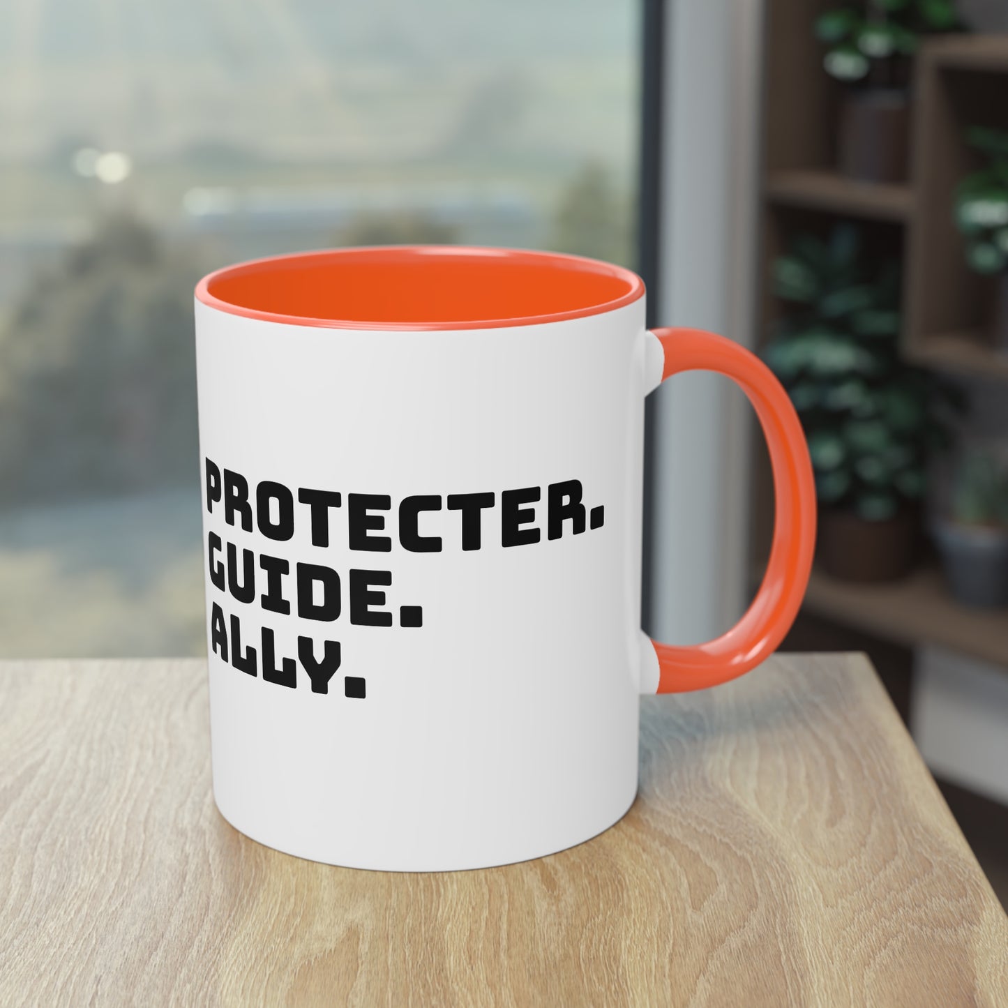 Mug | Coffee Mug | Protector. Guide. Ally. BEST BROTHER EVER | Two-Tone Coffee Mug, 11oz