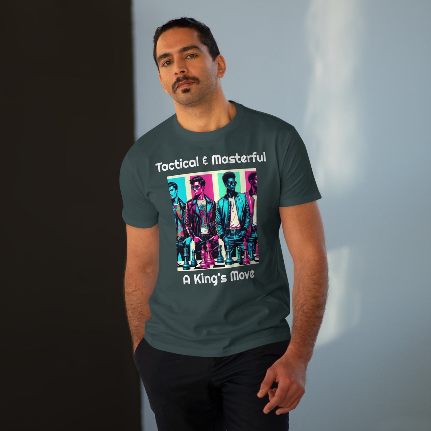 Men's T-Shirt | Tactical & Masterful - A King's Move | Bold & Stylish | Chess Themed | Men's Modern-fit Tee