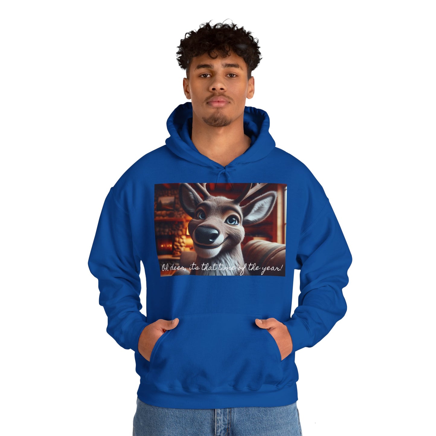 XXXL+ | Men's Hooded Sweatshirt - Oh deer, it's that time of the year!