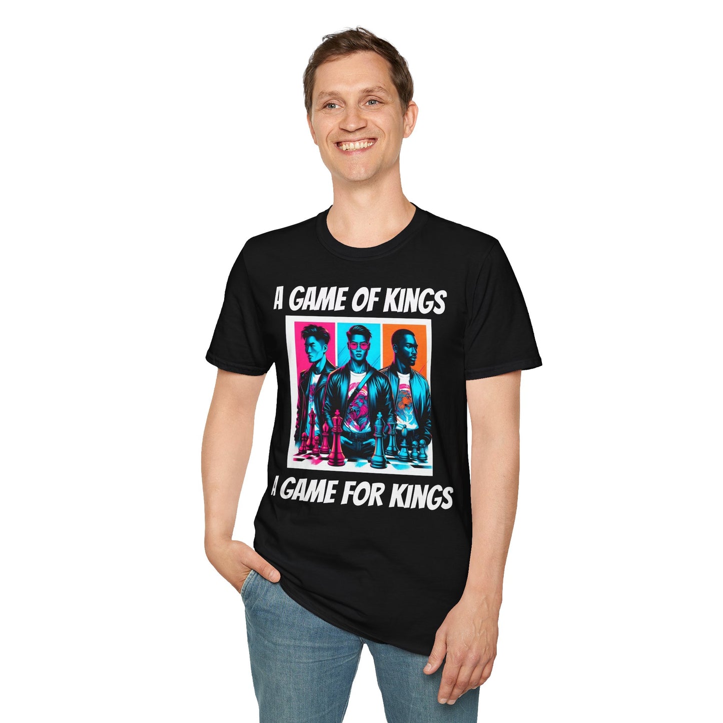 Men's T-Shirt | A Game of Kings. A Game for Kings | Bold & Stylish | Chess Themed | Men's Softstyle T-Shirt