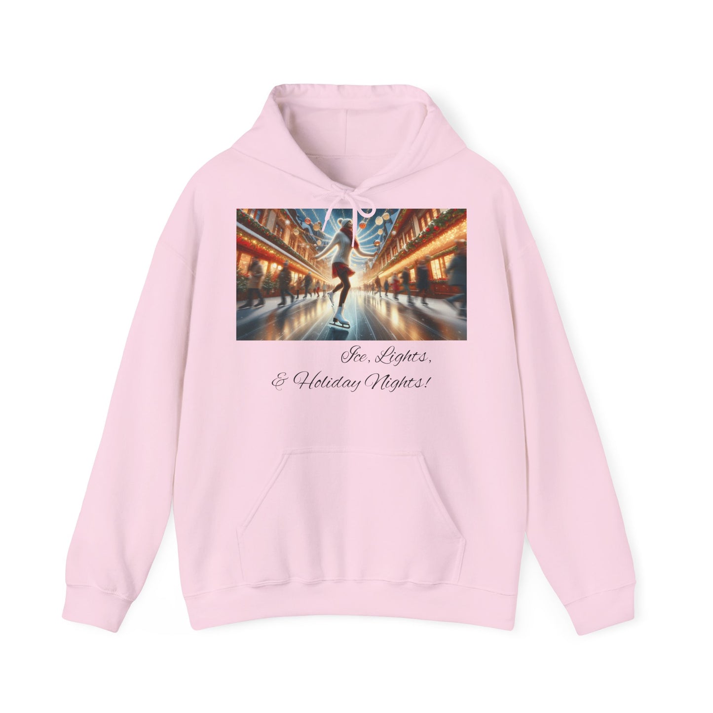 Women's Hooded Sweatshirt - Ice, Lights, & Holiday Nights! Design 02