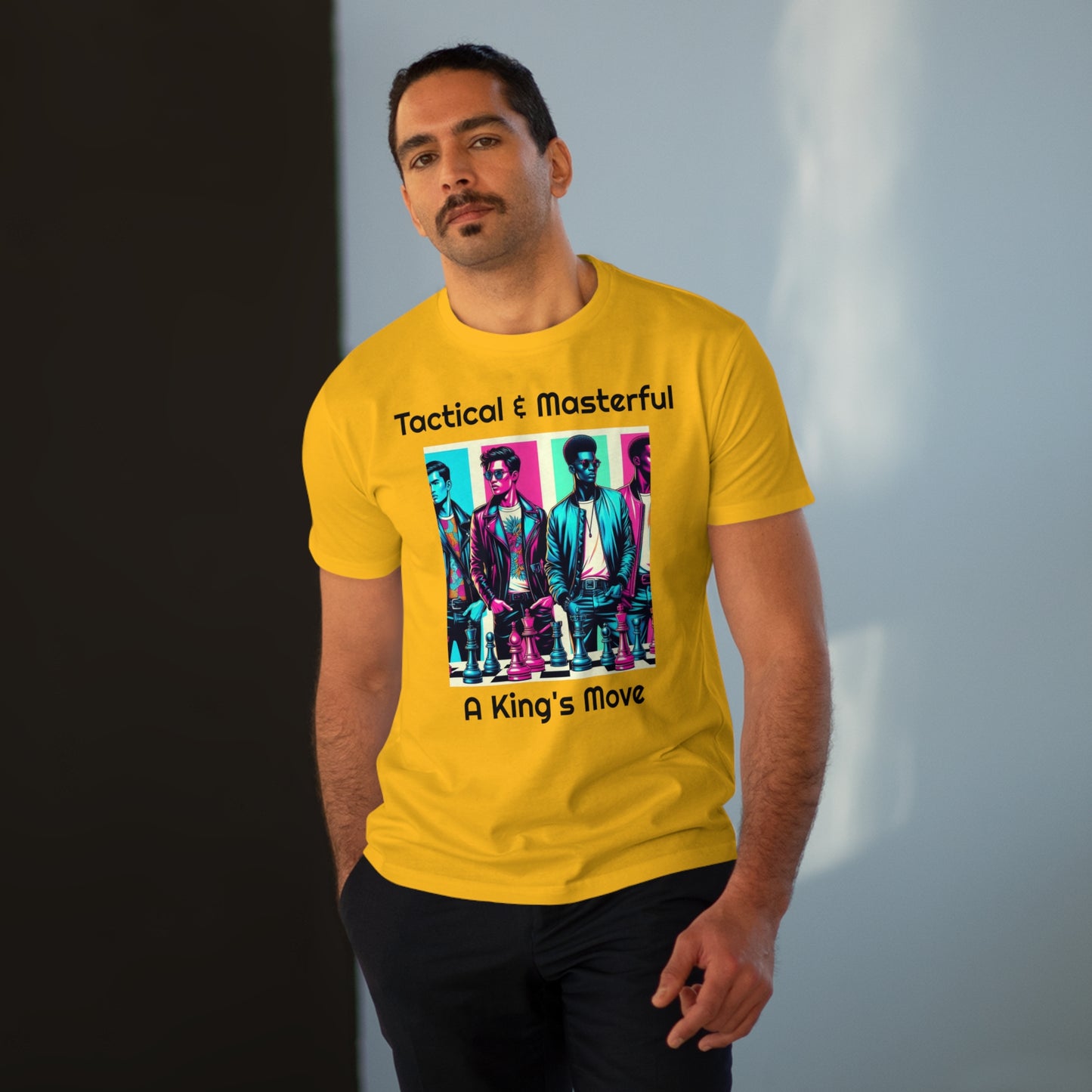 Men's T-Shirt | Tactical & Masterful - A King's Move | Bold & Stylish | Chess Themed | Men's Modern-fit Tee