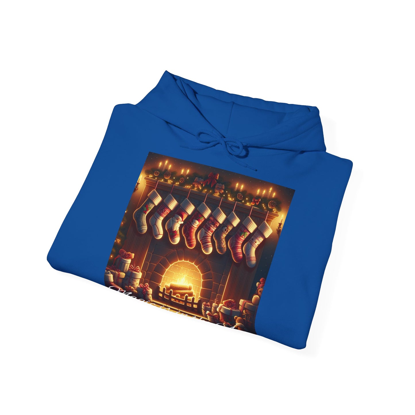 XXXL+ | Men's Hooded Sweatshirt - Magic is in the Air - Christmas Stockings Design