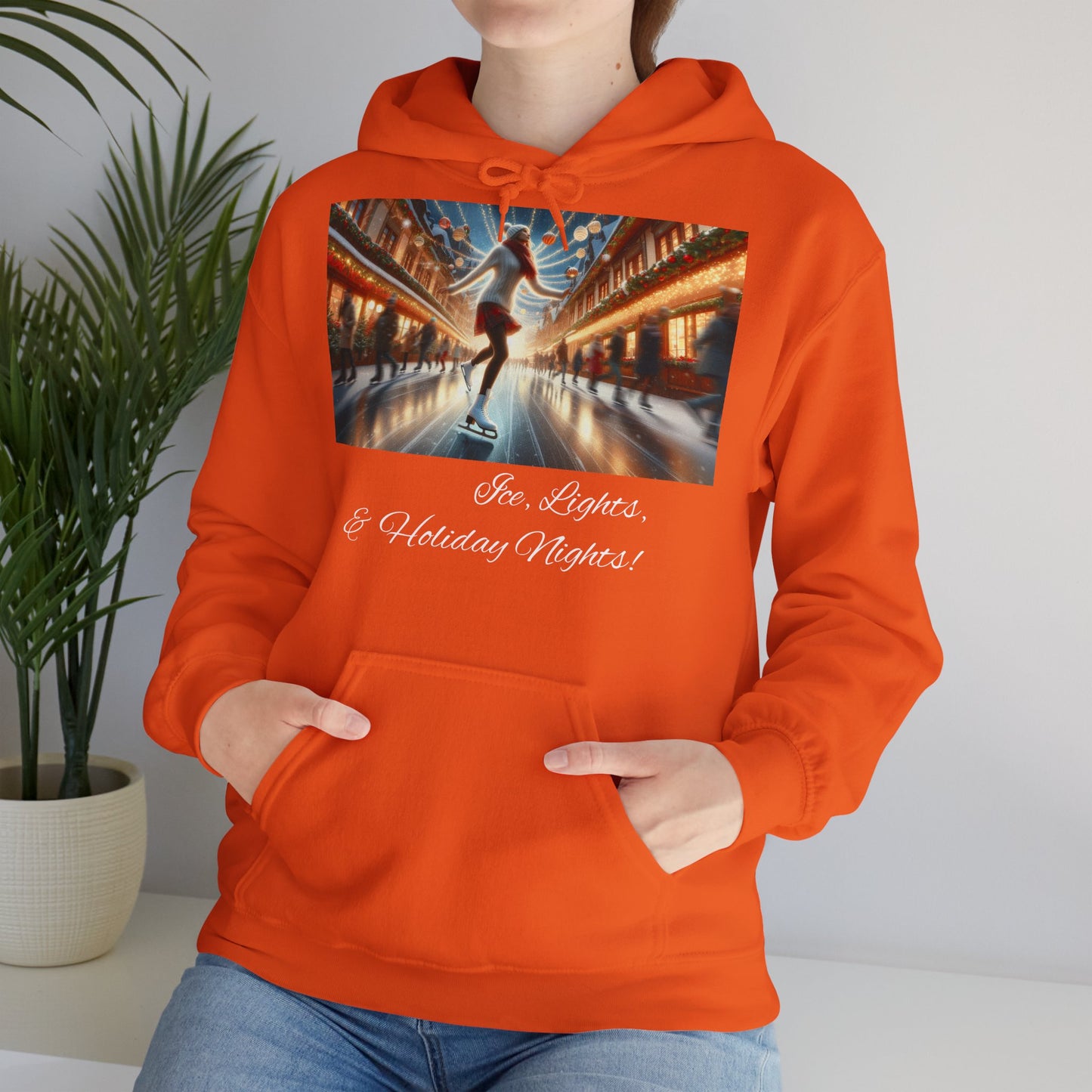 Women's Hooded Sweatshirt - Ice, Lights, & Holiday Nights! Design 02