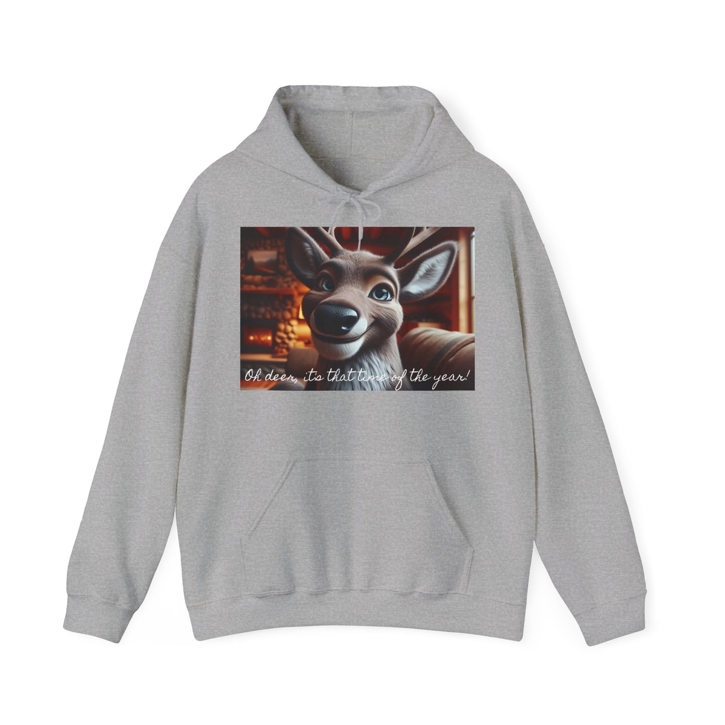 XXXL+ | Men's Hooded Sweatshirt - Oh deer, it's that time of the year!