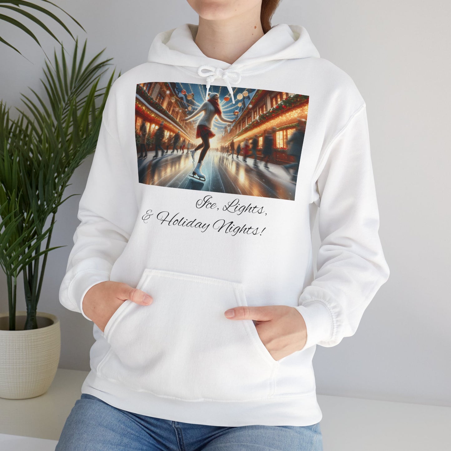 Women's Hooded Sweatshirt - Ice, Lights, & Holiday Nights! Design 02