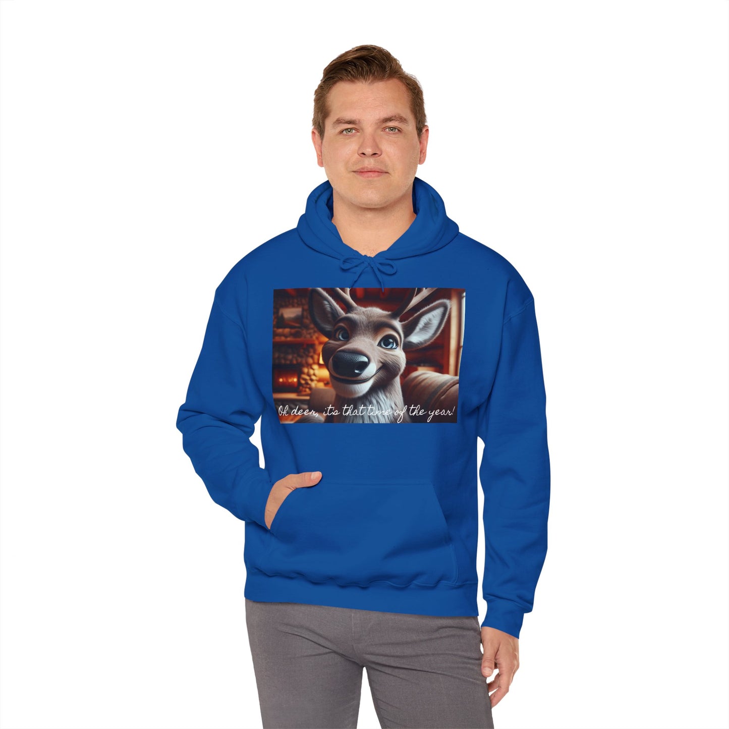 XXXL+ | Men's Hooded Sweatshirt - Oh deer, it's that time of the year!
