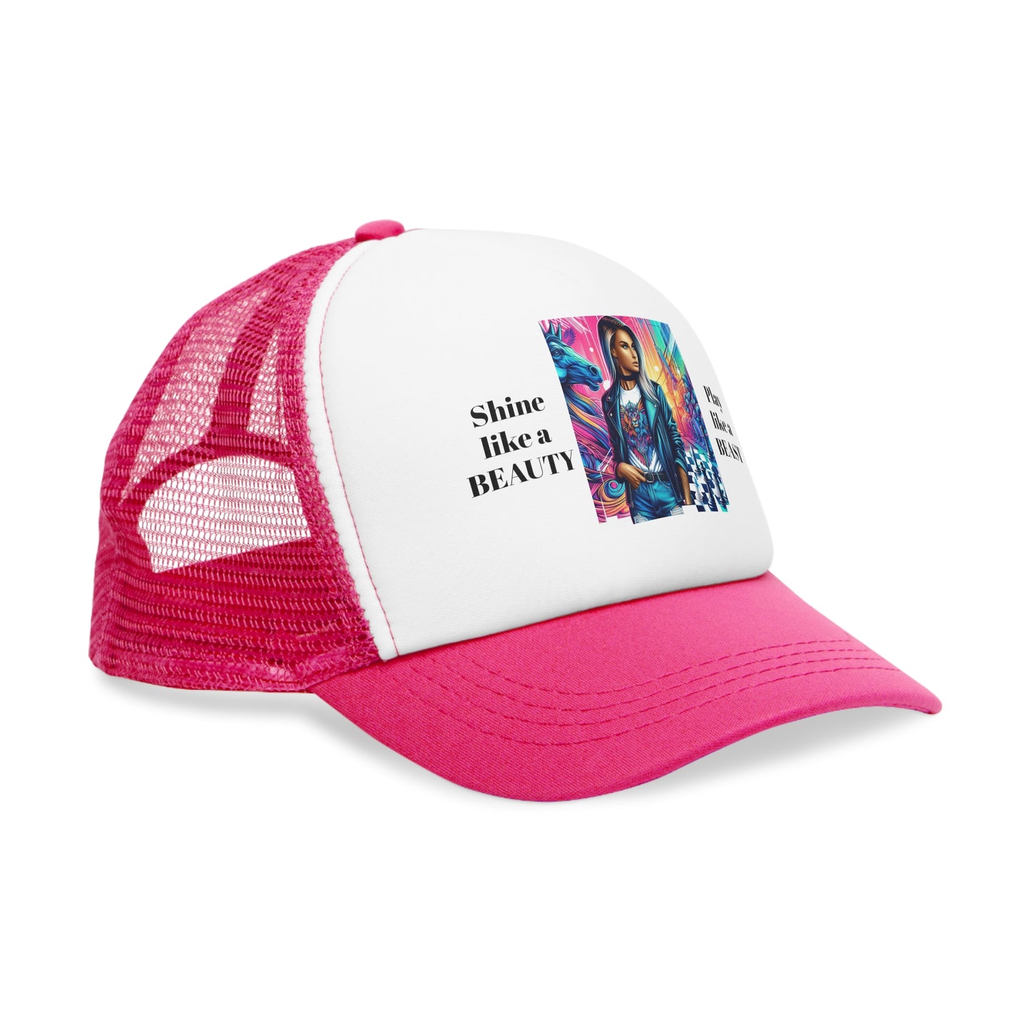 Womens' Cap | Girls' Cap | Shine like a Beauty, Play like a Beast | Chess Themed | Cool & Bold | Mesh Cap