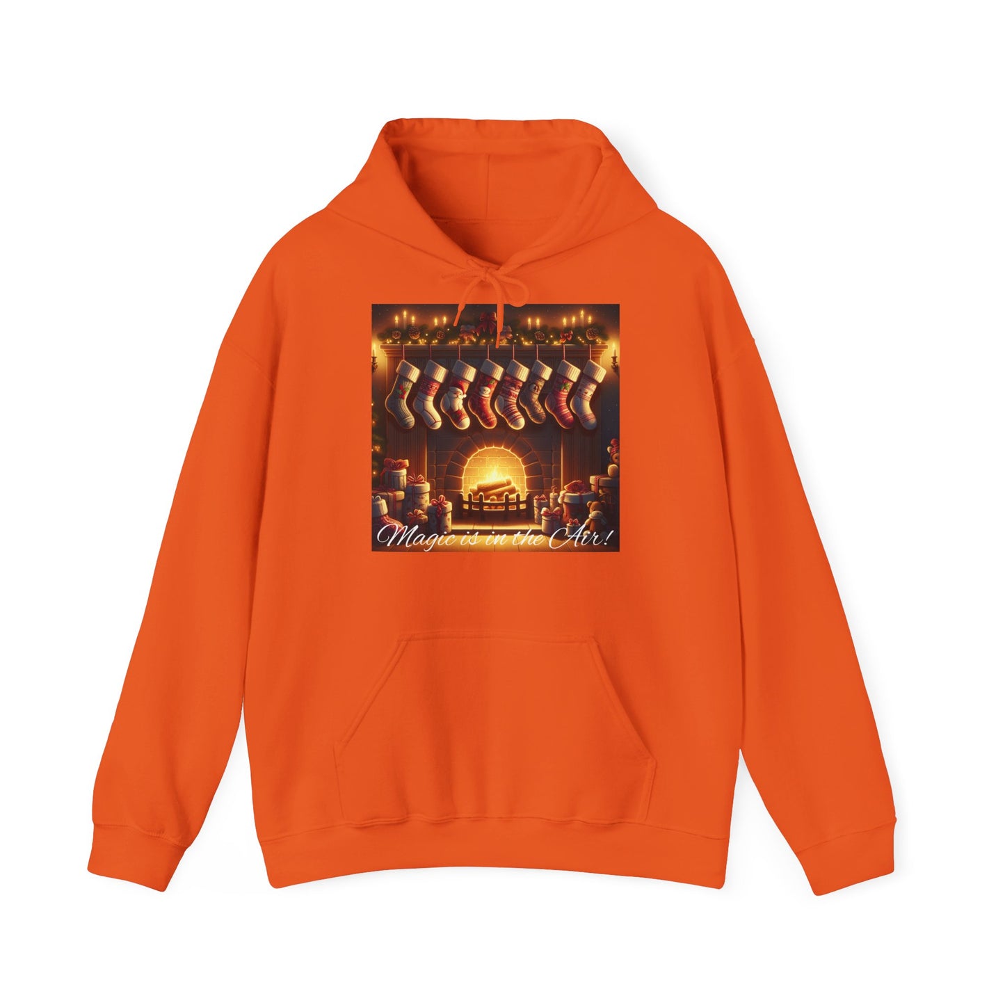 Women's Hooded Sweatshirt - Magic is in the Air - Christmas Stockings Design