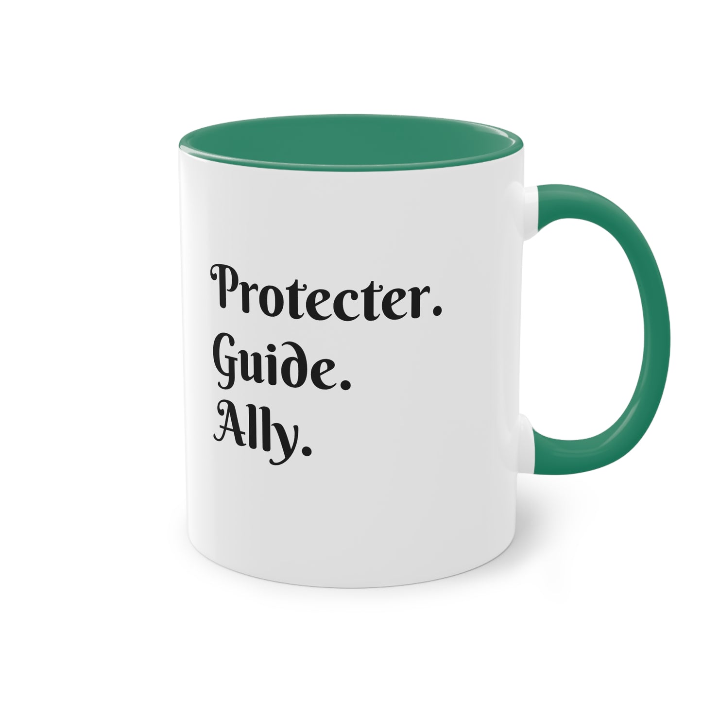 Coffee Mug | Protector. Guide. Ally. BEST SISTER EVER | Two-Tone Coffee Mug, 11oz