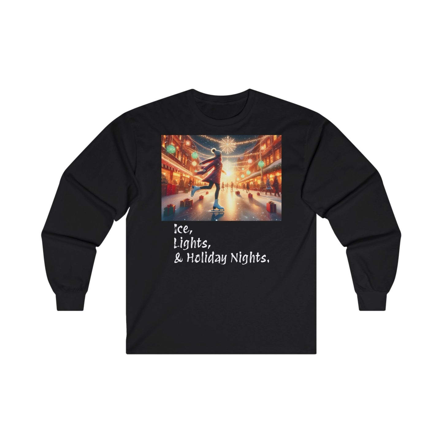 Teen Girls' Long Sleeve Tee - Ice. Lights. and Holiday Nights.