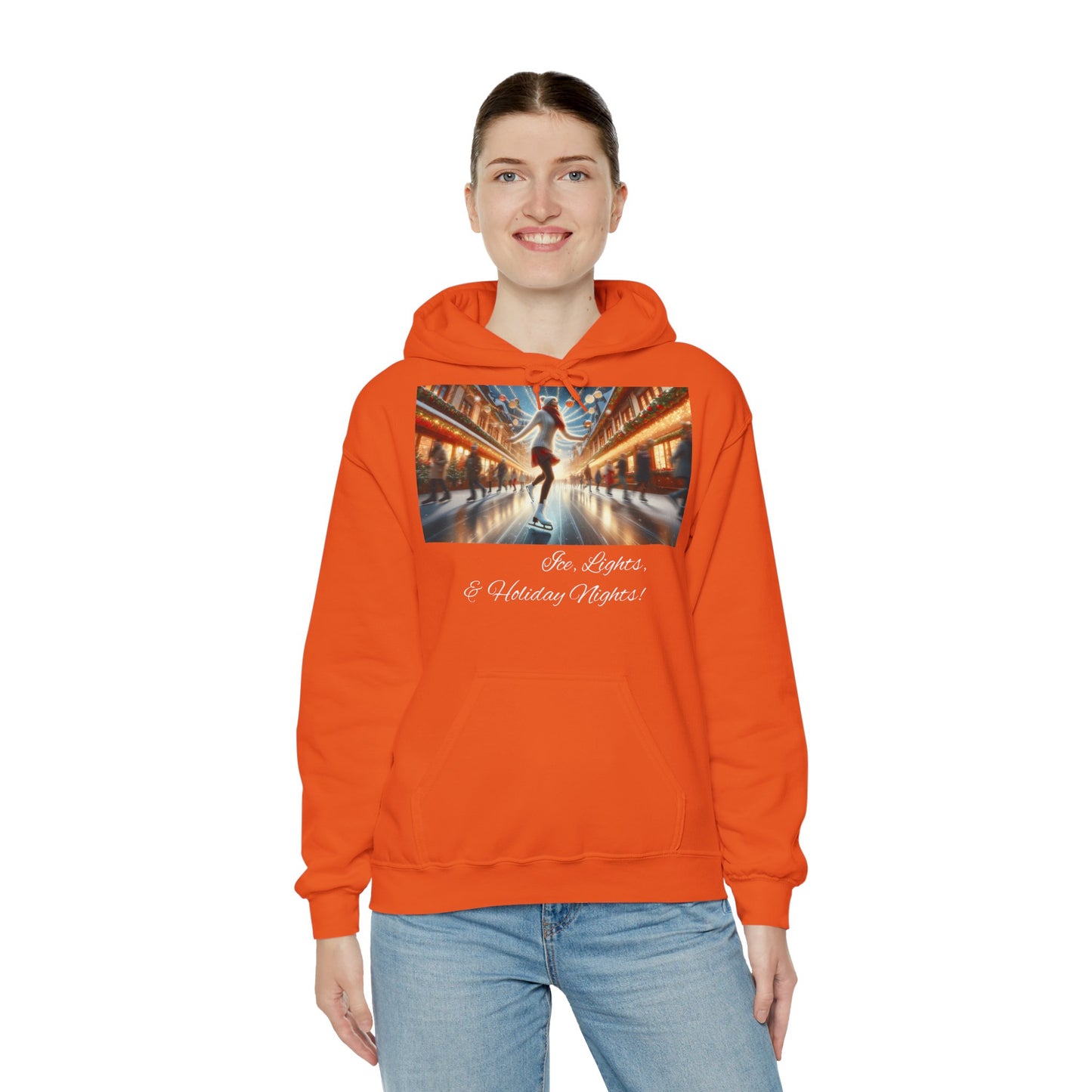 Women's Hooded Sweatshirt - Ice, Lights, & Holiday Nights! Design 02