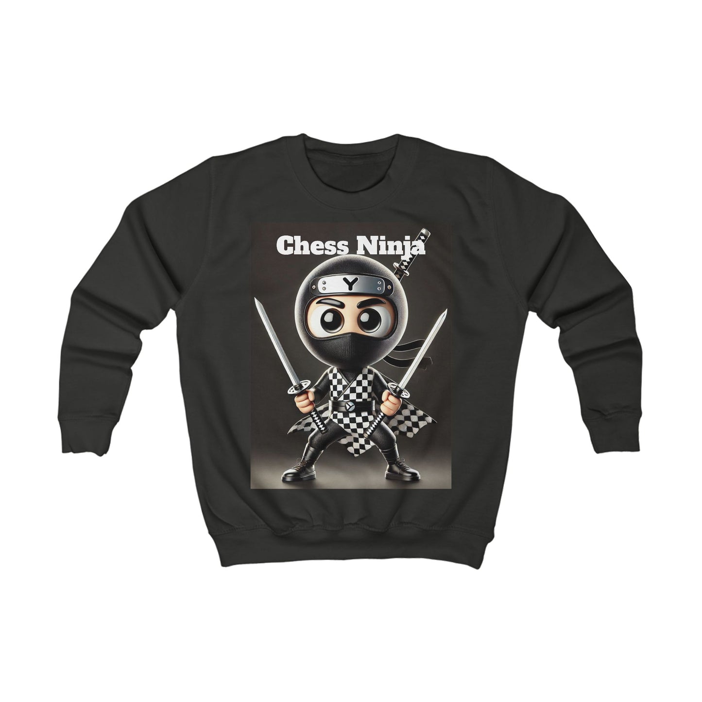Chess Ninja Kids Sweatshirt - Stylish and Playful Outerwear for Young Game Enthusiasts