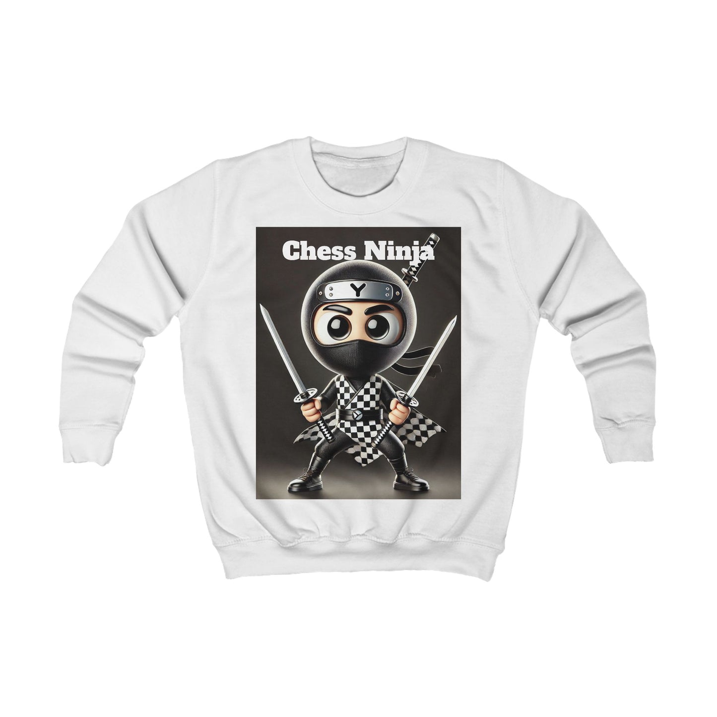 Chess Ninja Kids Sweatshirt - Stylish and Playful Outerwear for Young Game Enthusiasts