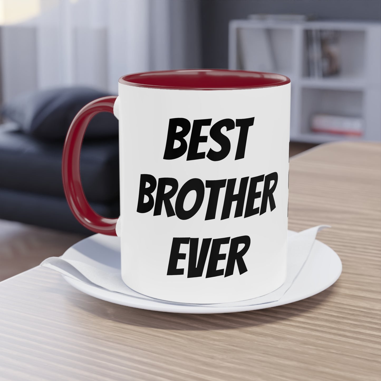 Mug | Coffee Mug  | Protector. Guide. Ally. BEST BROTHER EVER |  Two-Tone Coffee Mug, 11oz