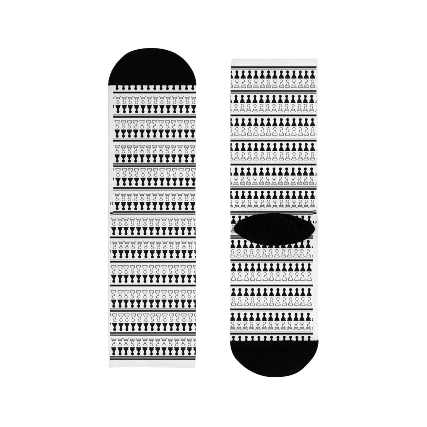 Fun Socks | Chess themed | Pawn Army | Cool & Stylish Sublimation Crew Socks (EU)