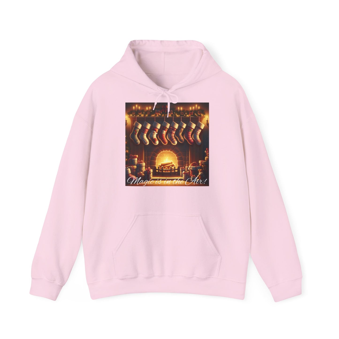 Women's Hooded Sweatshirt - Magic is in the Air - Christmas Stockings Design