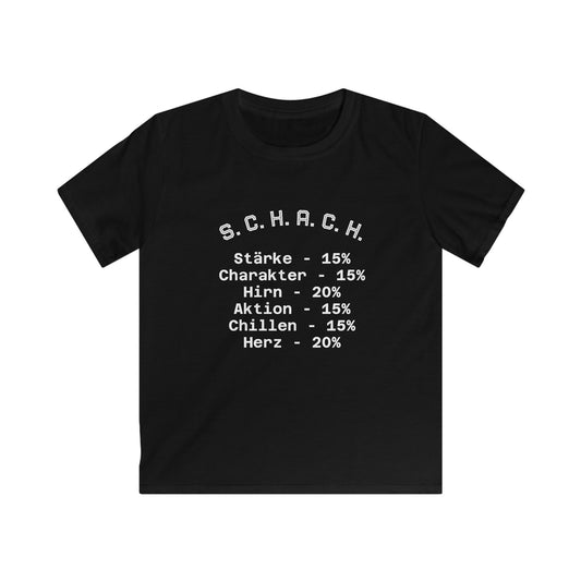 Kids Tee S.C.H.A.C.H. Stärke - Charakter - Hirn - Aktion - Chillen - Herz
