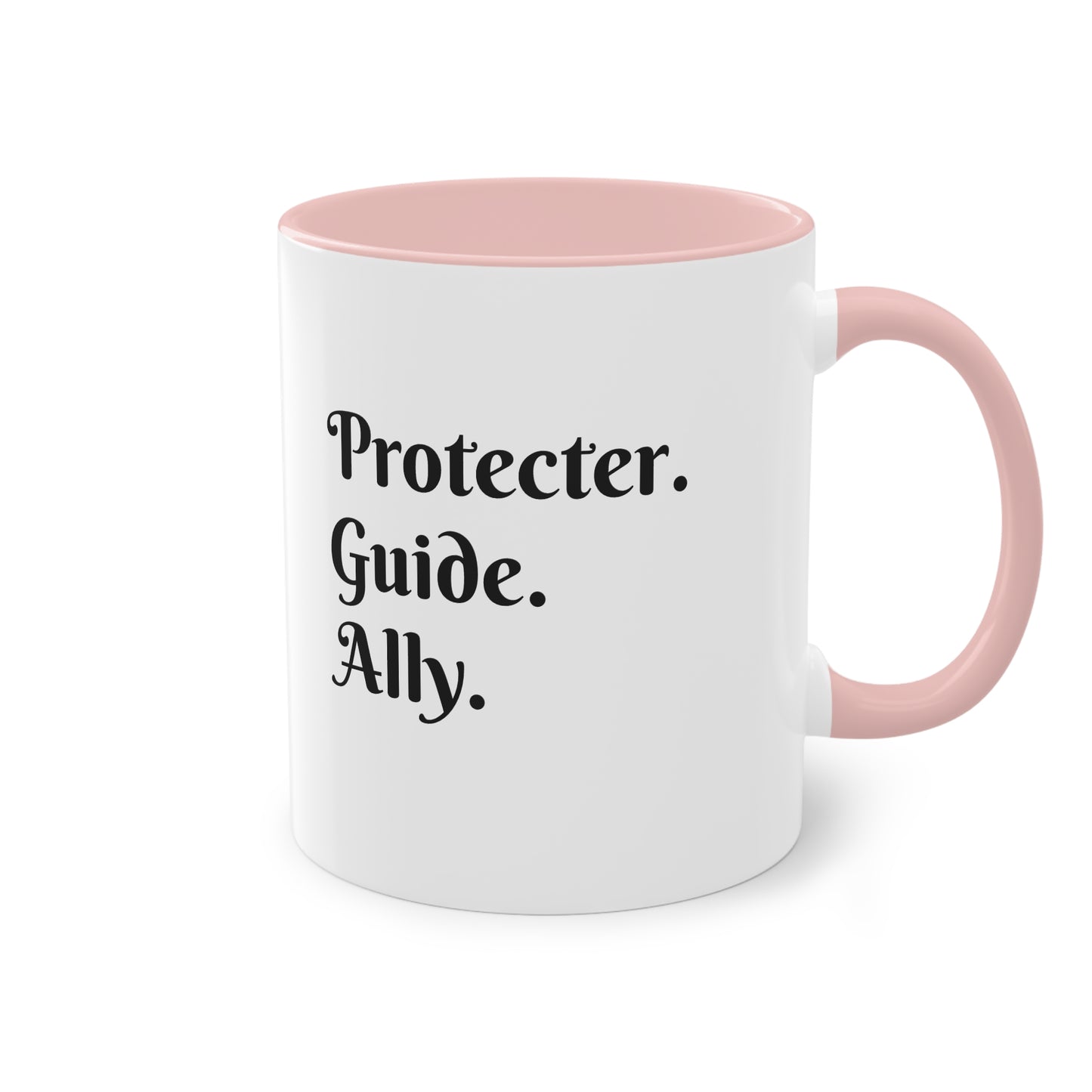 Coffee Mug | Protector. Guide. Ally. BEST SISTER EVER | Two-Tone Coffee Mug, 11oz