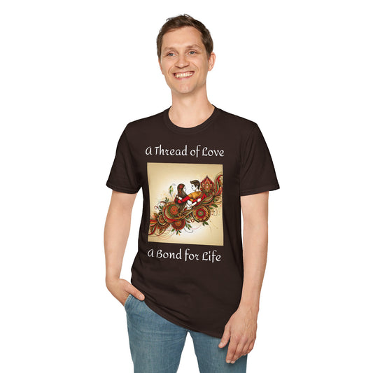 Men's T-Shirt | A Thread of Love. A Bond for Life | Brother & Sister | India Themed | Men's Softstyle T-Shirt