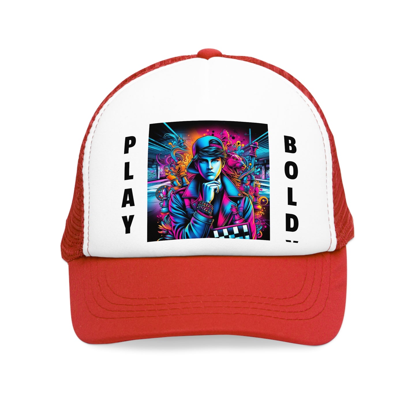 Men's Cap | Boys' Cap | Play Bold | Chess Themed | Cool & Stylish | Mesh Cap