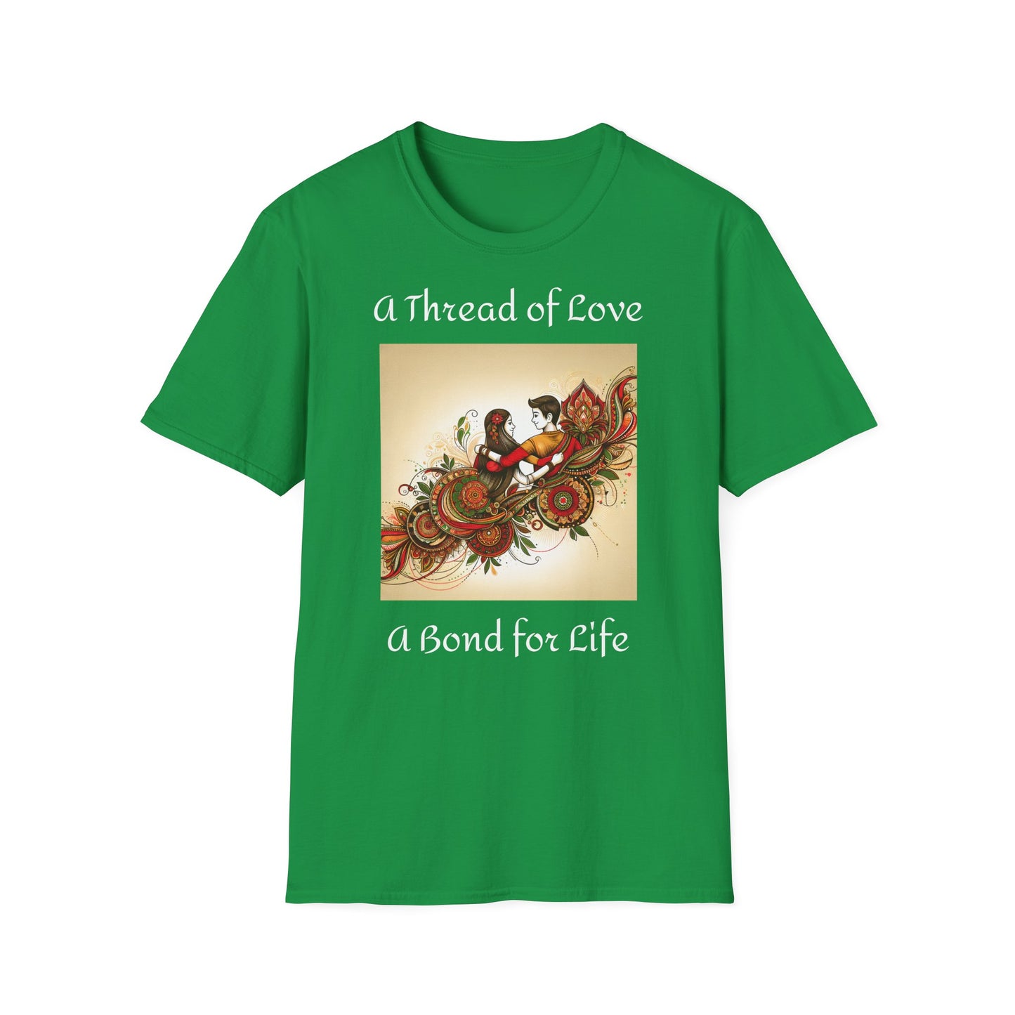 Women's T Shirt | A Thread of Love. A Bond for Life | Brother & Sister | India themed | Women's Softstyle T-Shirt