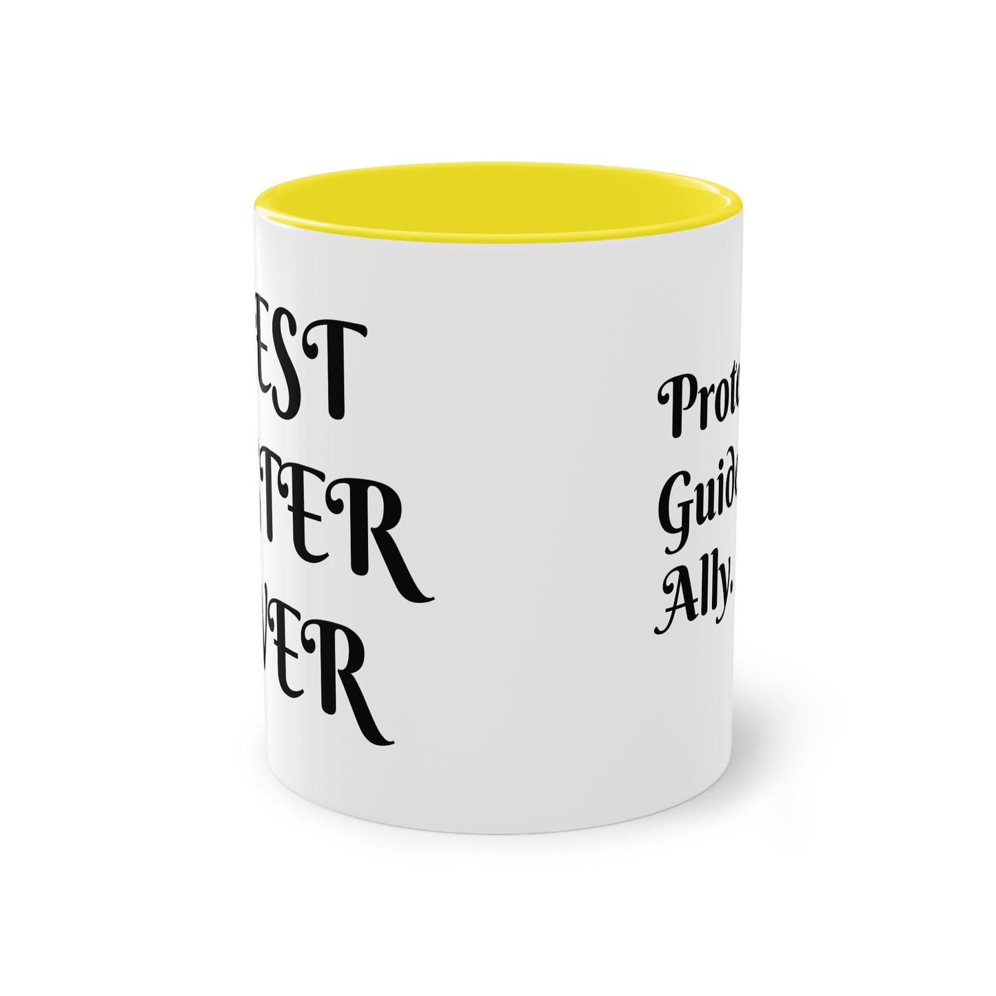 Coffee Mug | Protector. Guide. Ally. BEST SISTER EVER | Two-Tone Coffee Mug, 11oz