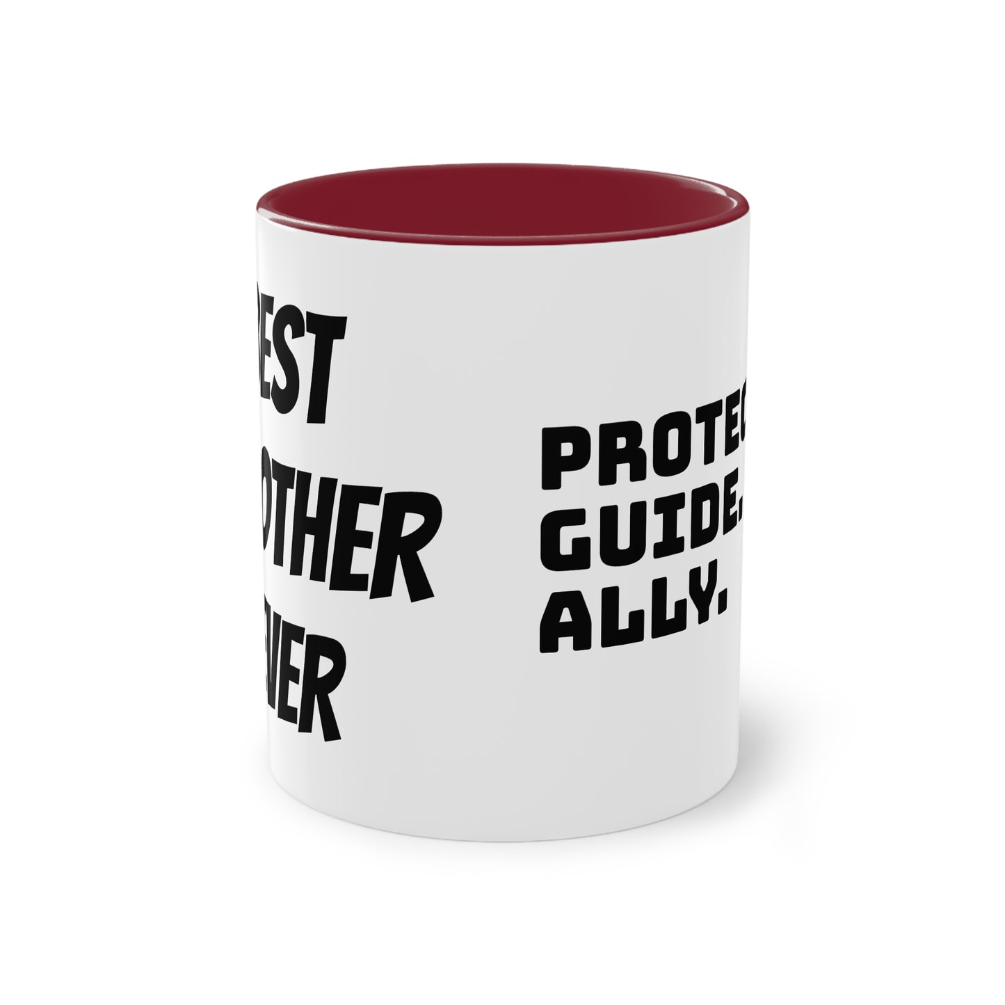 Mug | Coffee Mug  | Protector. Guide. Ally. BEST BROTHER EVER |  Two-Tone Coffee Mug, 11oz