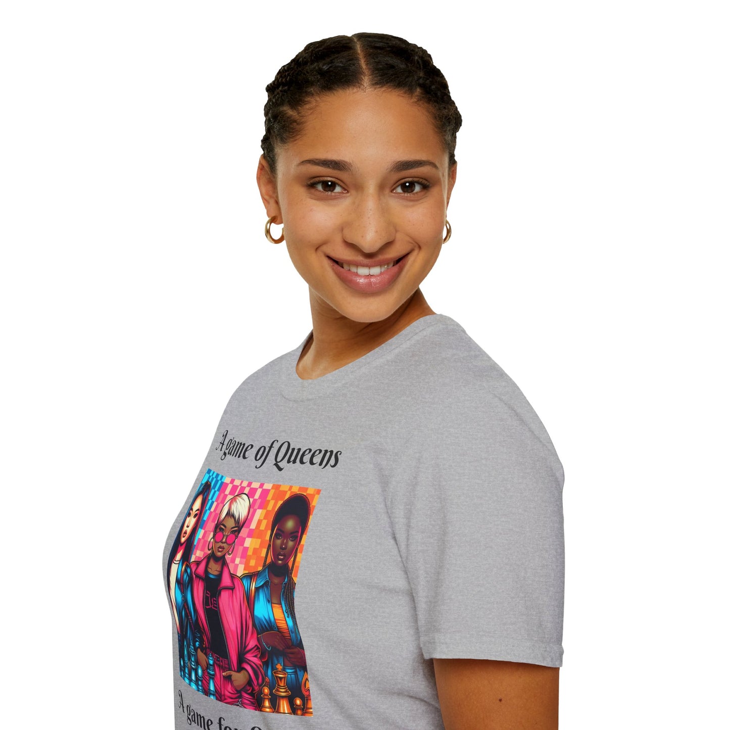 Women's T-Shirt | A Game of Queens. A Game for Queens. | Bold & Stylish | Chess themed | Women's Softstyle T-Shirt