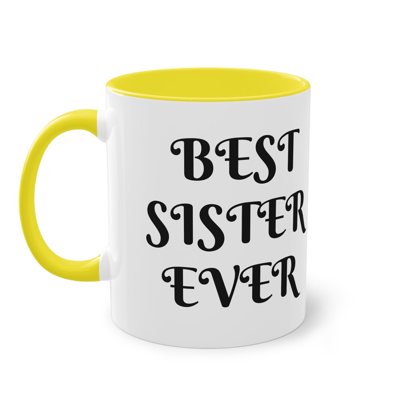 Coffee Mug | Protector. Guide. Ally. BEST SISTER EVER | Two-Tone Coffee Mug, 11oz