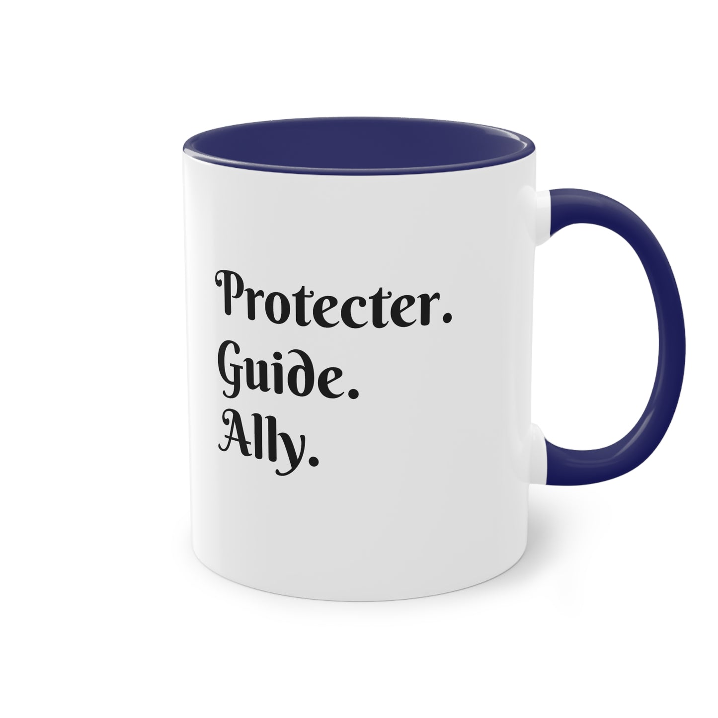 Coffee Mug | Protector. Guide. Ally. BEST SISTER EVER | Two-Tone Coffee Mug, 11oz