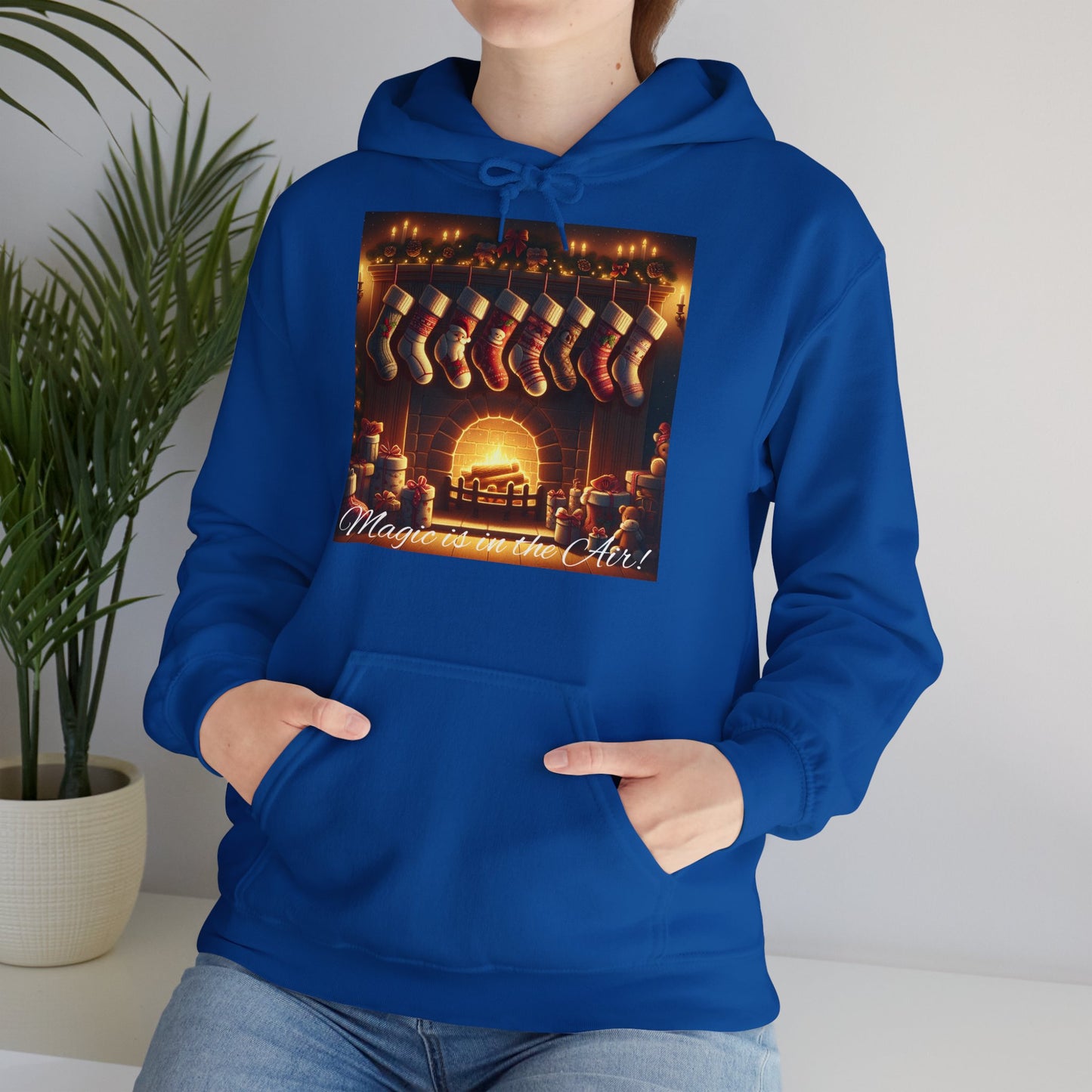 XXXL+ | Women's Hooded Sweatshirt - Magic is in the Air - Christmas Stockings Design