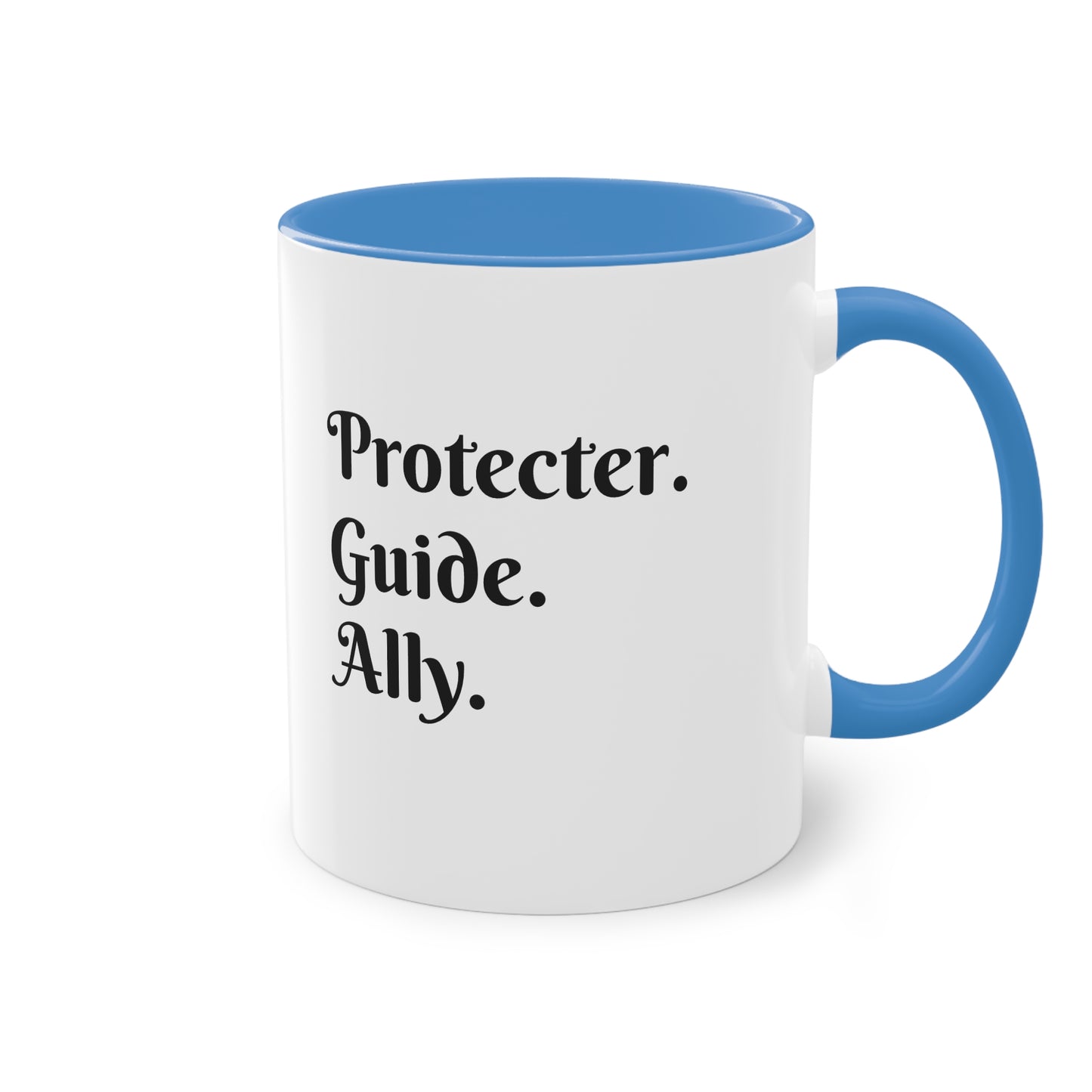 Coffee Mug | Protector. Guide. Ally. BEST SISTER EVER | Two-Tone Coffee Mug, 11oz