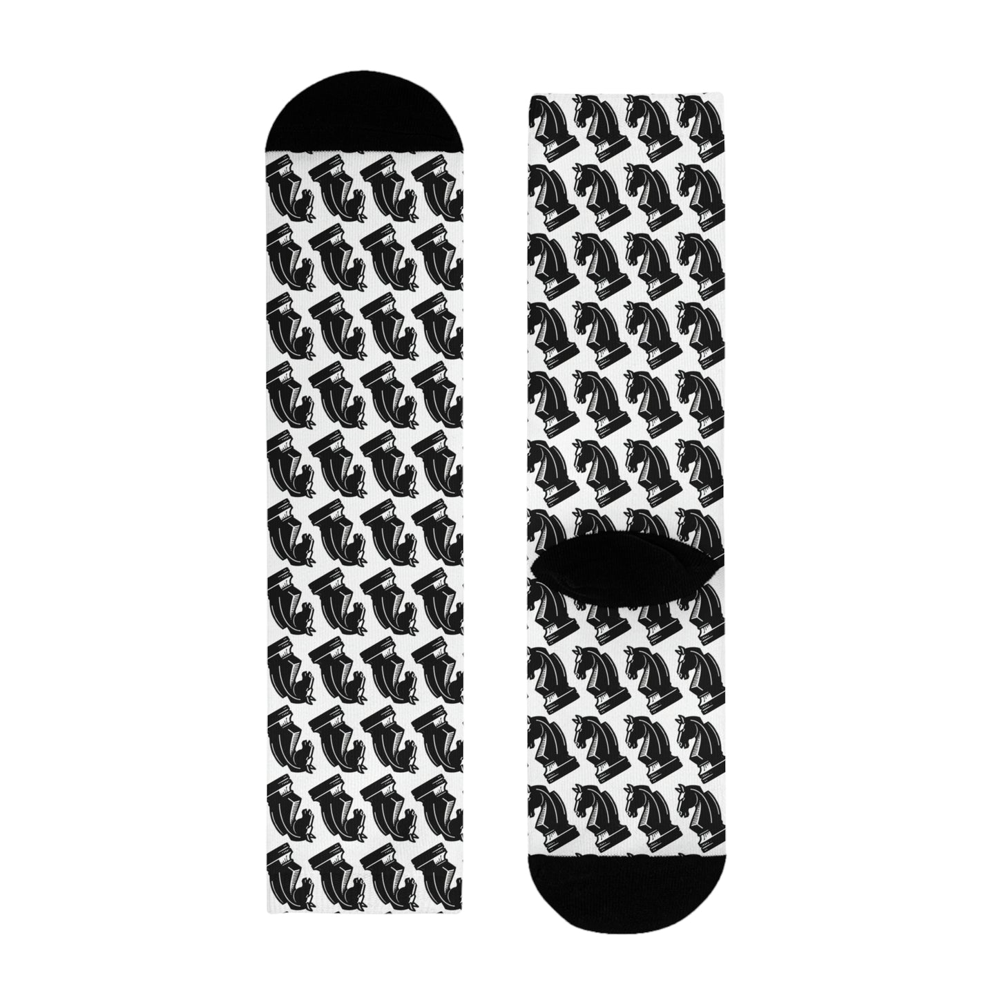 Fun Socks | Knight Army | Chess themed | Cool & Stylish Sublimation Crew Socks (EU)