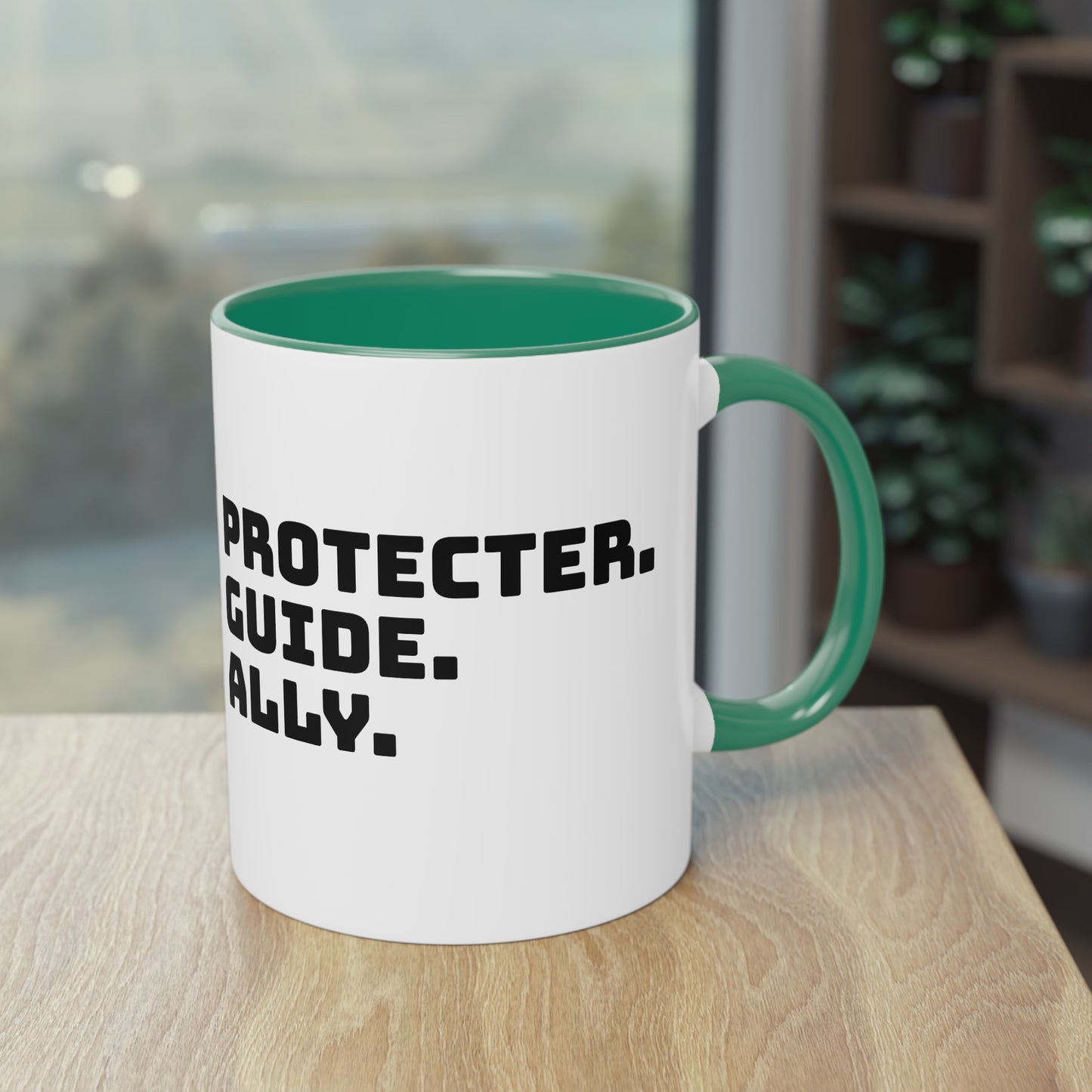 Mug | Coffee Mug  | Protector. Guide. Ally. BEST BROTHER EVER |  Two-Tone Coffee Mug, 11oz