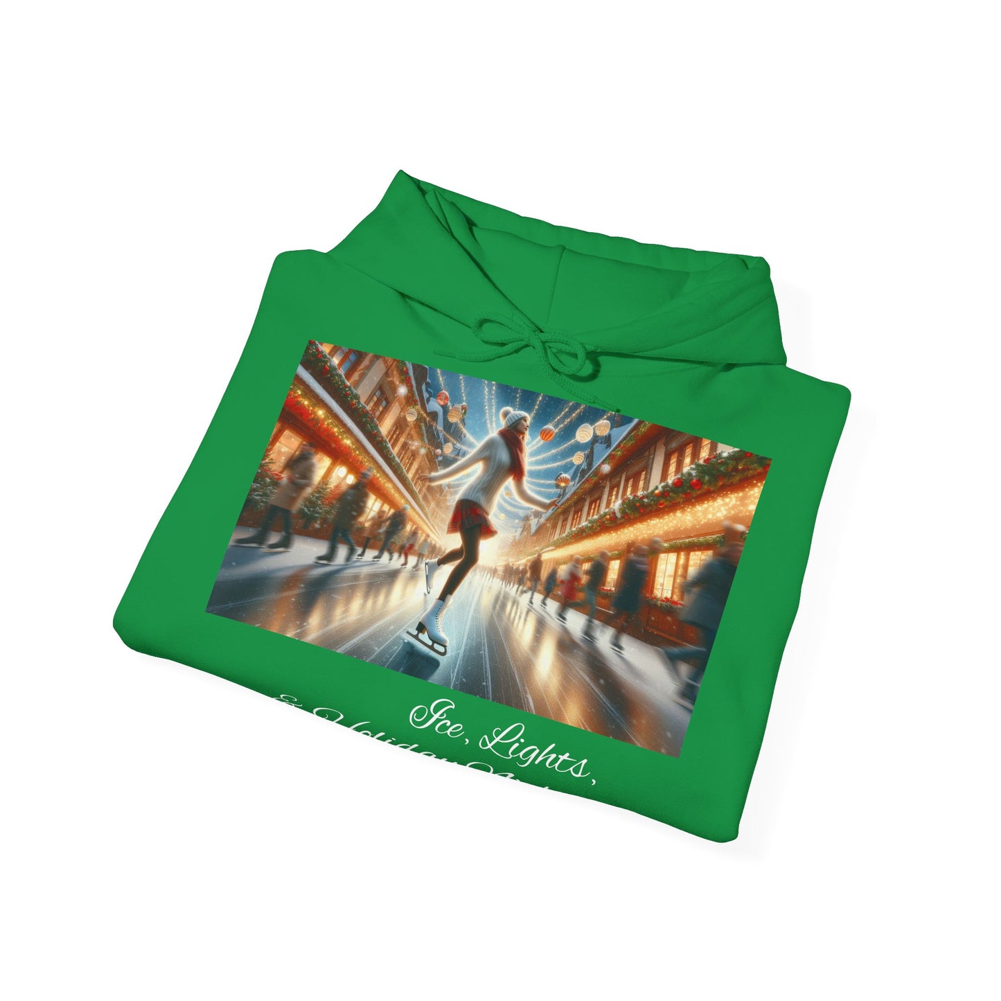 Women's Hooded Sweatshirt - Ice, Lights, & Holiday Nights! Design 02