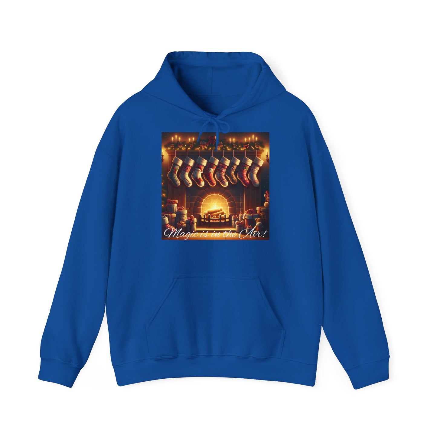 XXXL+ | Men's Hooded Sweatshirt - Magic is in the Air - Christmas Stockings Design