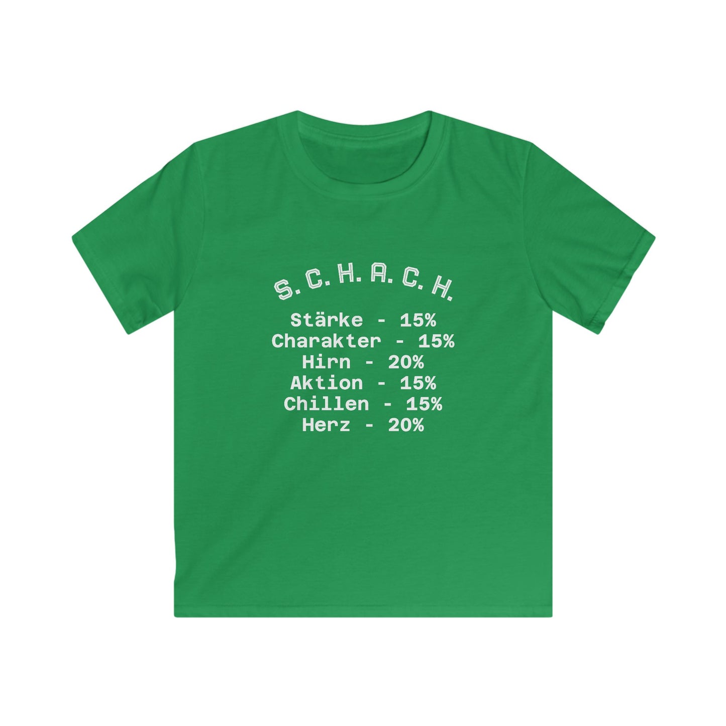 Kids Tee S.C.H.A.C.H. Stärke - Charakter - Hirn - Aktion - Chillen - Herz