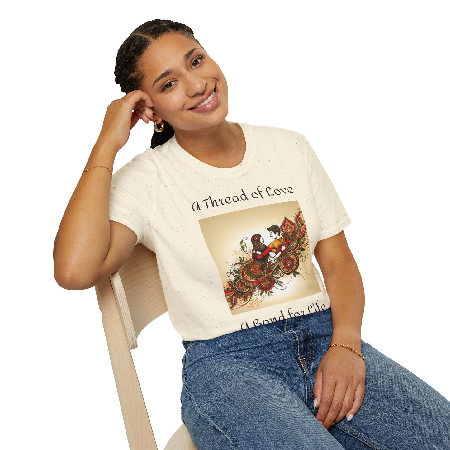 Women's T Shirt | A Thread of Love. A Bond for Life | Brother & Sister | India themed | Women's Softstyle T-Shirt